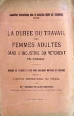 La durée du travail des femmes adultes dans l'Industrie du vetement en France