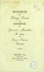 Discorso di Dionigi Strocchi e canzone di Giovanni Marchetti in onore di Ennio Quirino Visconti