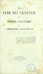 La fede dei trattati, le potenze segnatarie e l'imperatore Napoleone III