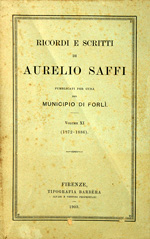 Ricordi e scritti di Aurelio Saffi, 11: 1872-1886