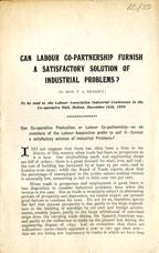 Can Labour Co-partnership furnish a satisfactory solution of industrial problems?