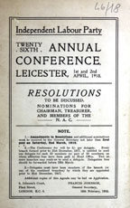 Twenty Sixth Annual Conference Leicester, 1. and 2. april 1918